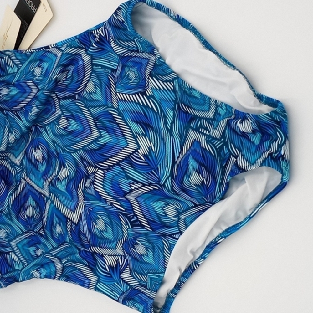 Profile by‎ Gottex Birds of a Feather Scoop Neck Underwire Swimsuit 6D - Picture 4 of 12